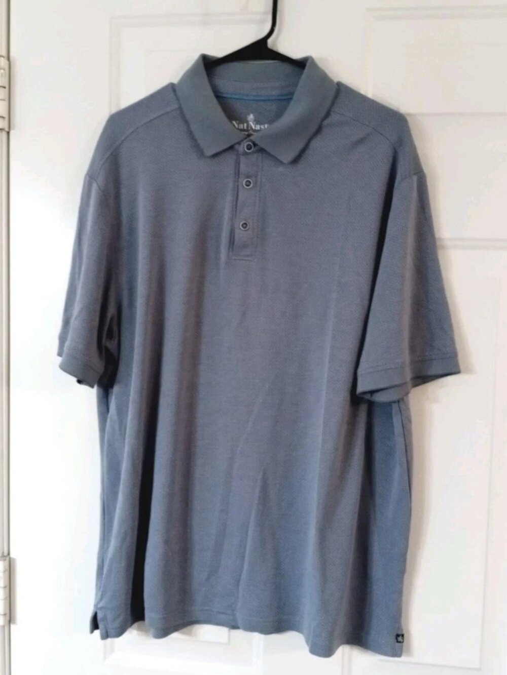Nat Nast Luxury Originals Men’s XL Blue Poly Stretch Golf Polo Shirt